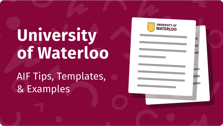 waterloo university aif form questions tips example sample answers